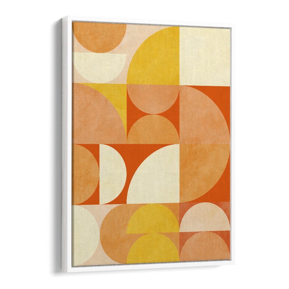 Spring Mid Raphsody Orange III By Ana Rut Bre Abstract Art Abstract Wall Art in White Floater Frame