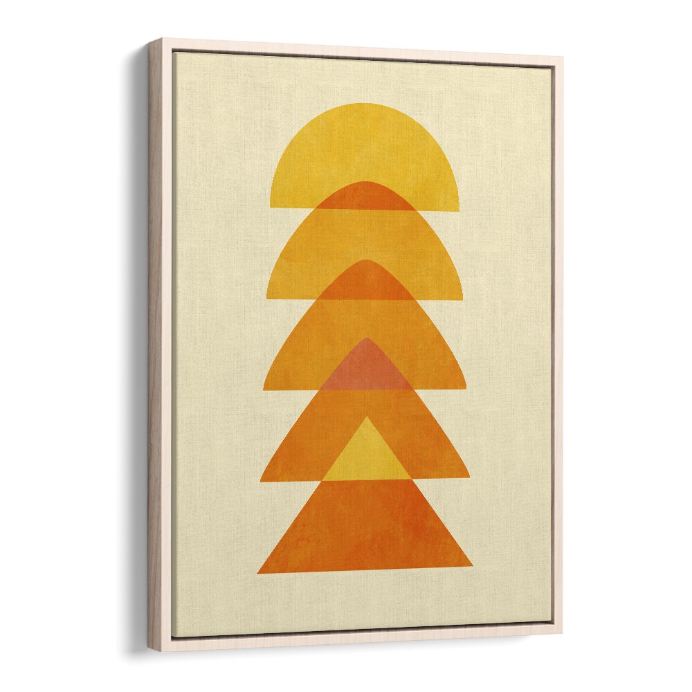 Spring Mid Raphsody Orange V By Ana Rut Bre Abstract Art Abstract Wall Art in Oak Wood Floater Frame