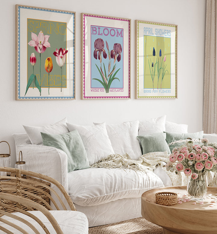 SPRING WHISPER , SET OF 3 PAINTINGS