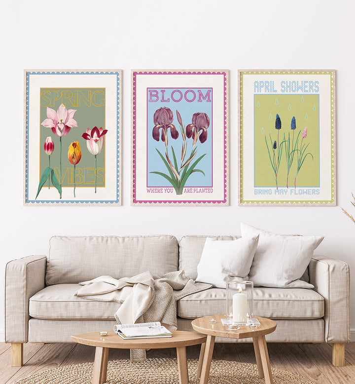 SPRING WHISPER , SET OF 3 PAINTINGS