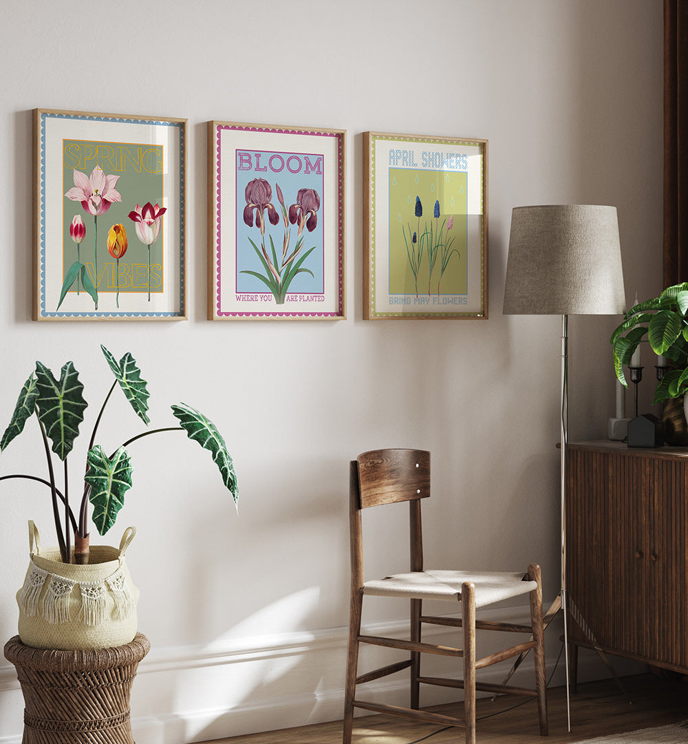 SPRING WHISPER , SET OF 3 PAINTINGS