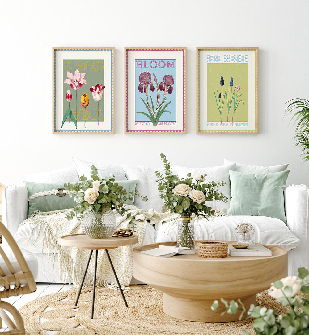 SPRING WHISPER , SET OF 3 PAINTINGS
