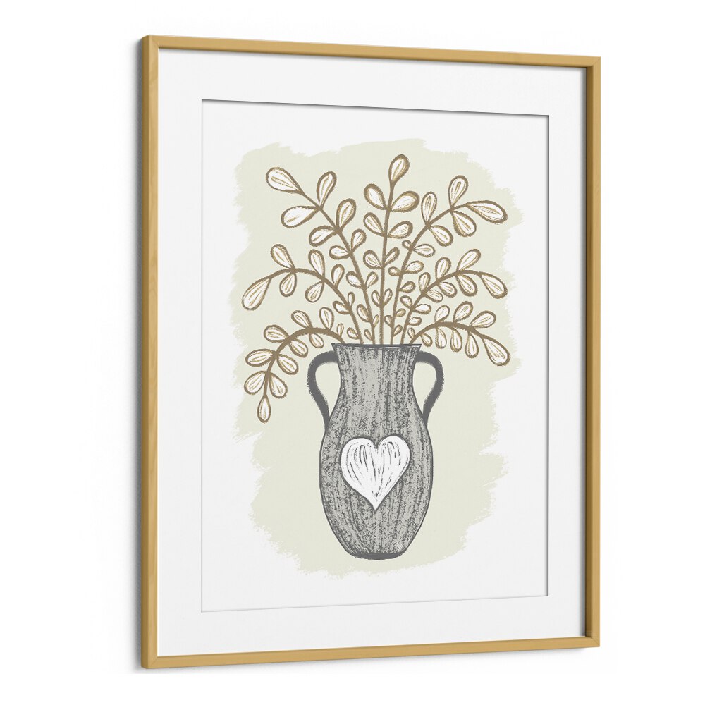 Springtime by Martina Botanical Art Prints in Oak Wood Frame With Mount