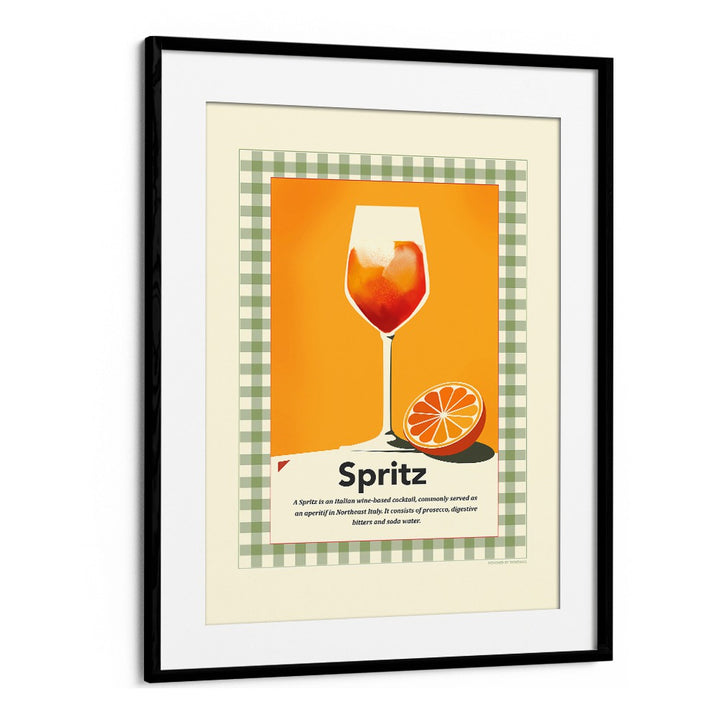 Spritz Retro Print by Studio Mandariini Kitchen Posters Kitchen Art Prints in Black Frame With Mount