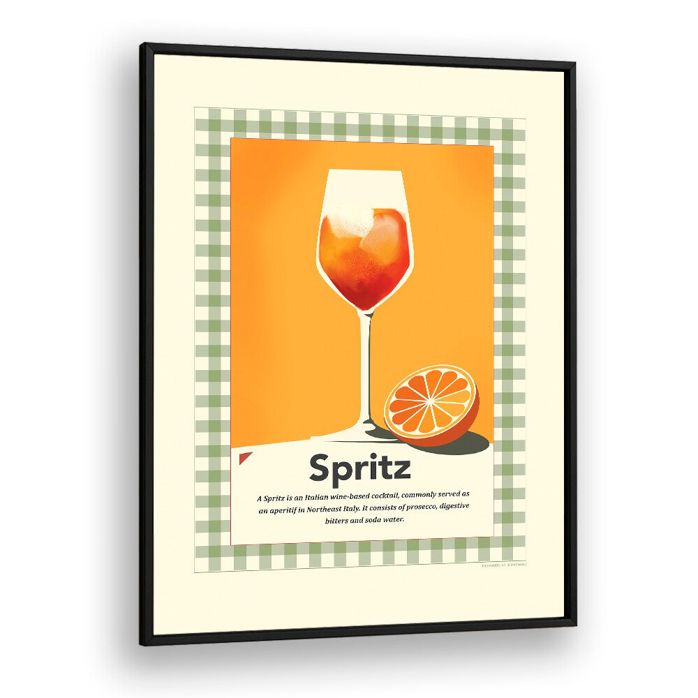 Spritz Retro Print by Studio Mandariini Kitchen Posters Kitchen Art Prints in Black Plain Frame