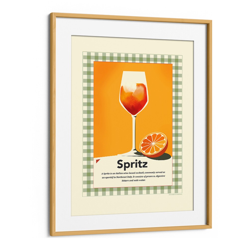 Spritz Retro Print by Studio Mandariini Kitchen Posters Kitchen Art Prints in Oak Wood Frame With Mount