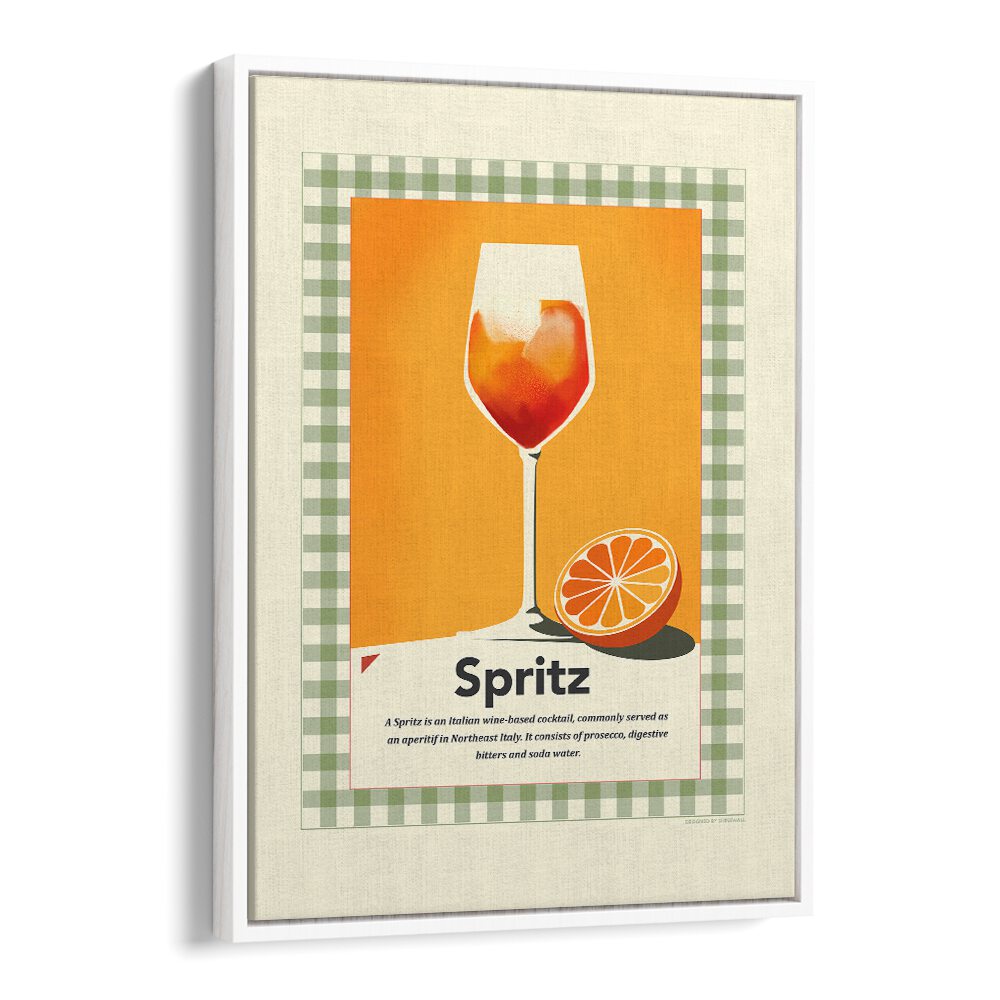 Spritz Retro Print by Studio Mandariini Kitchen Posters Kitchen Art Prints in White Floater Frame