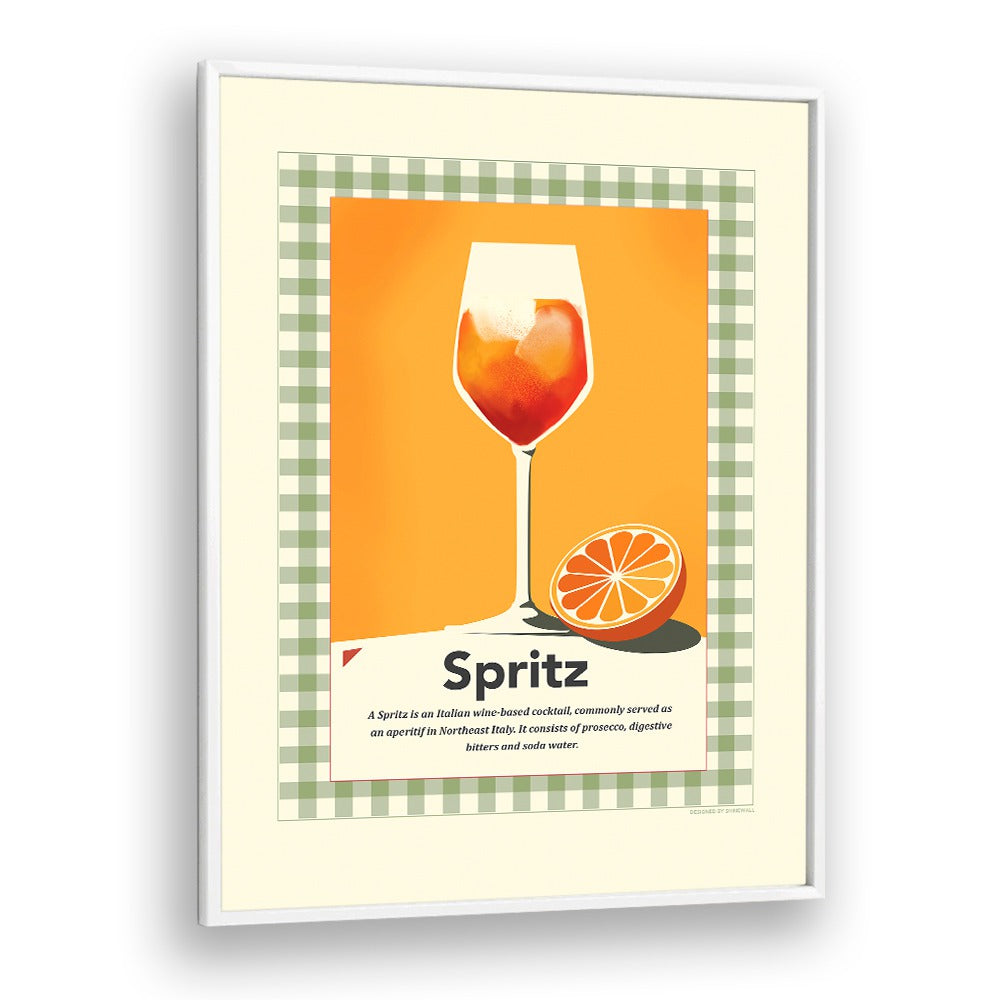 Spritz Retro Print by Studio Mandariini Kitchen Posters Kitchen Art Prints in White Plain Frame