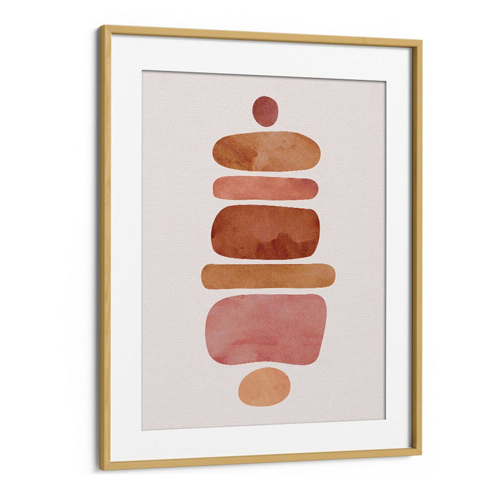 Stacked Stones by Kristian Gallagher Boho Wall Art Paintings Boho Art Prints in Oak Wood Frame With Mount