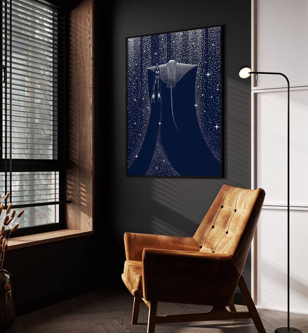 Discover the dreamlike beauty of STAR COLLECTOR AND DIVER II, SURREAL ART PRINTST by Aliriza Çakır. Perfect for any space!