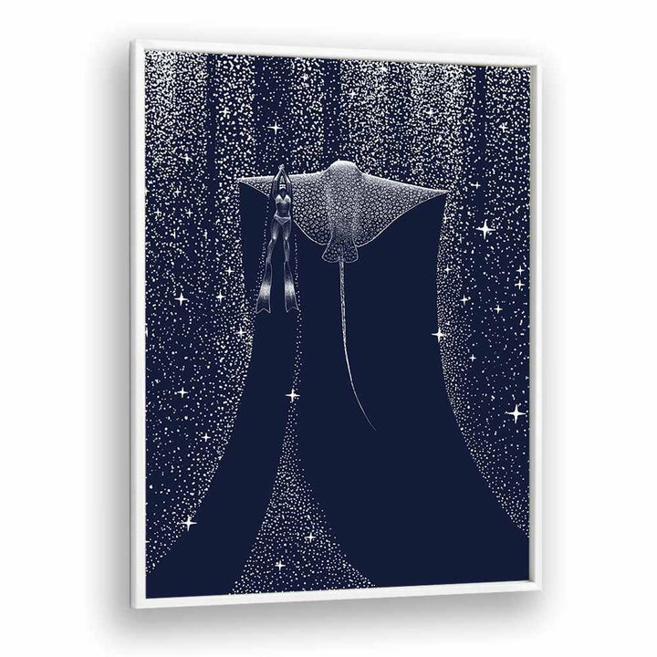 Star Collector and Diver II, Surreal Art Printst showcases a dreamlike underwater scene by Aliriza Çakır.