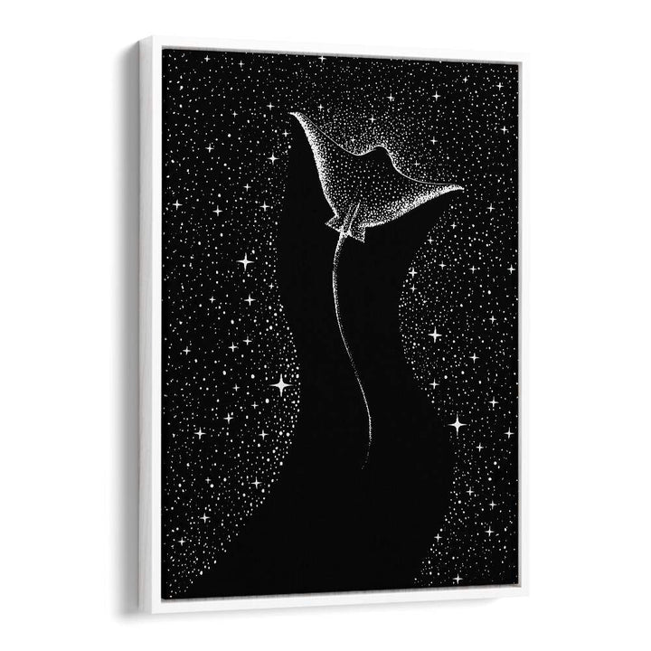 Star Collector Black Version By Aliriza Cakir Surreal Paintings Surreal Art in White Floater Frame