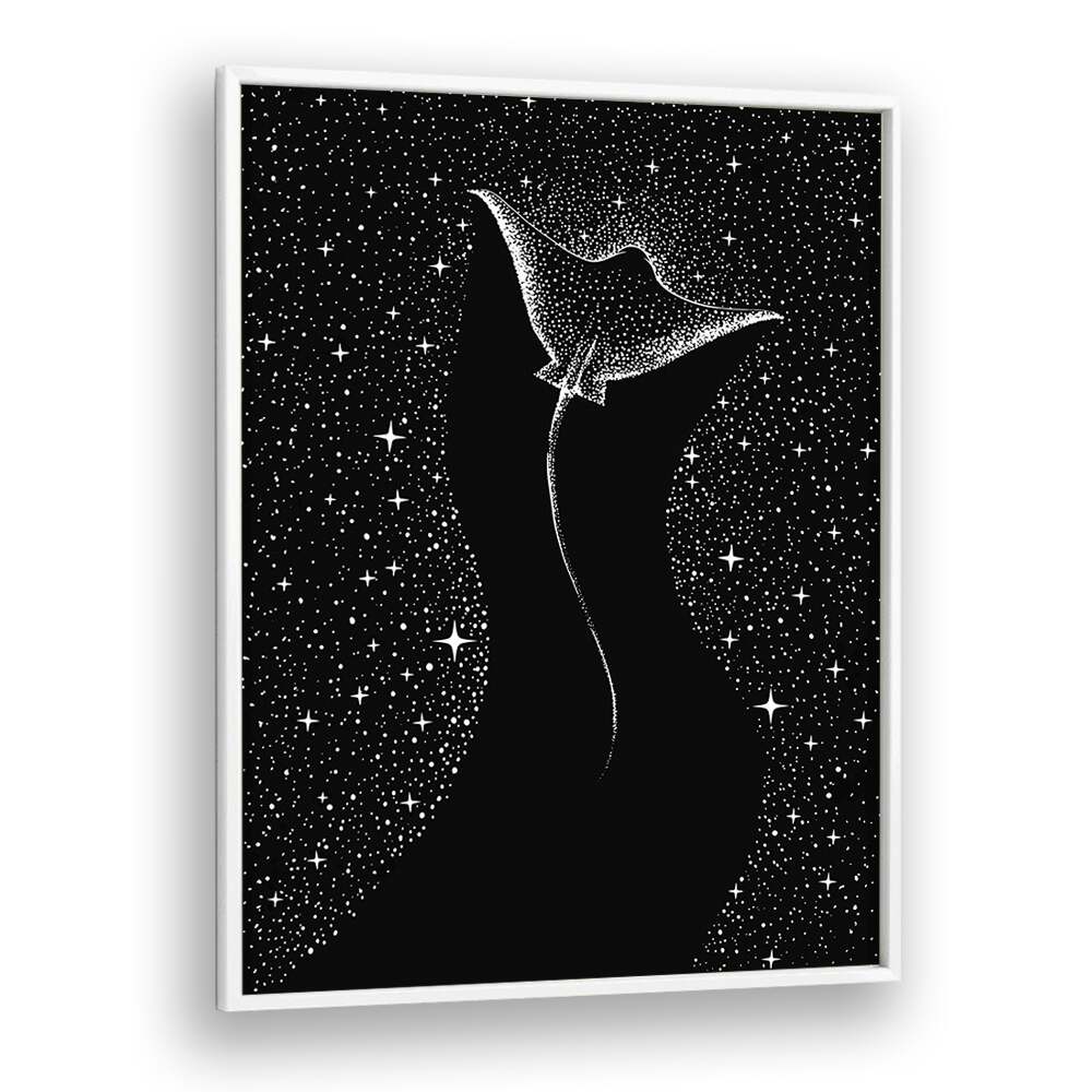 Star Collector Black Version By Aliriza Cakir Surreal Paintings Surreal Art in White Plain Frame