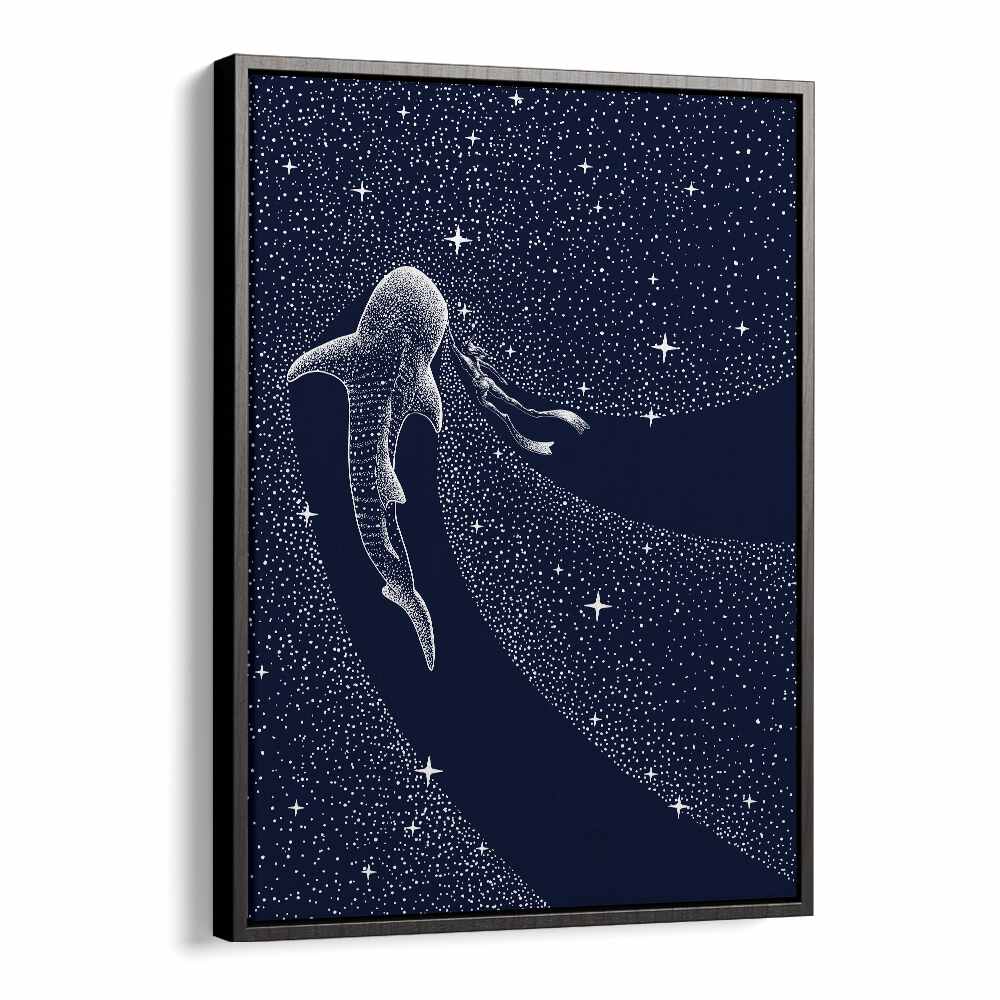 Star Eater And Diver II By Aliriza Cakir Surreal Paintings Surreal Art in Black Floater Frame