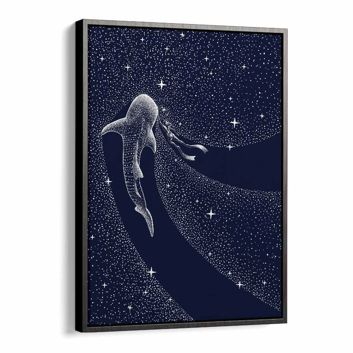 Star Eater And Diver II By Aliriza Cakir Surreal Paintings Surreal Art in Black Floater Frame