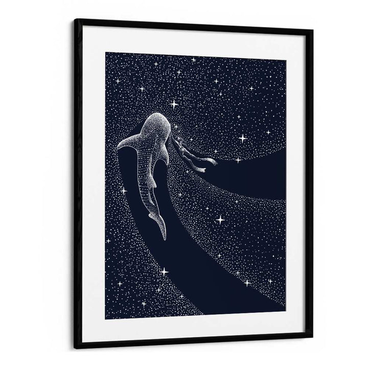 Star Eater And Diver II By Aliriza Cakir Surreal Paintings Surreal Art in Black Frame With Mount