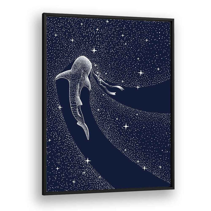 Star Eater And Diver II By Aliriza Cakir Surreal Paintings Surreal Art in Black Plain Frame