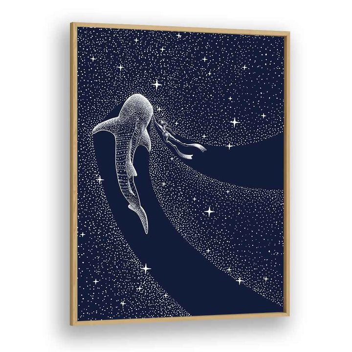 Star Eater And Diver II By Aliriza Cakir Surreal Paintings Surreal Art in Oak Wood Plain Frame