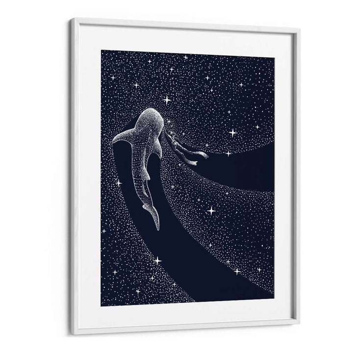 Star Eater And Diver II By Aliriza Cakir Surreal Paintings Surreal Art in White Frame With Mount