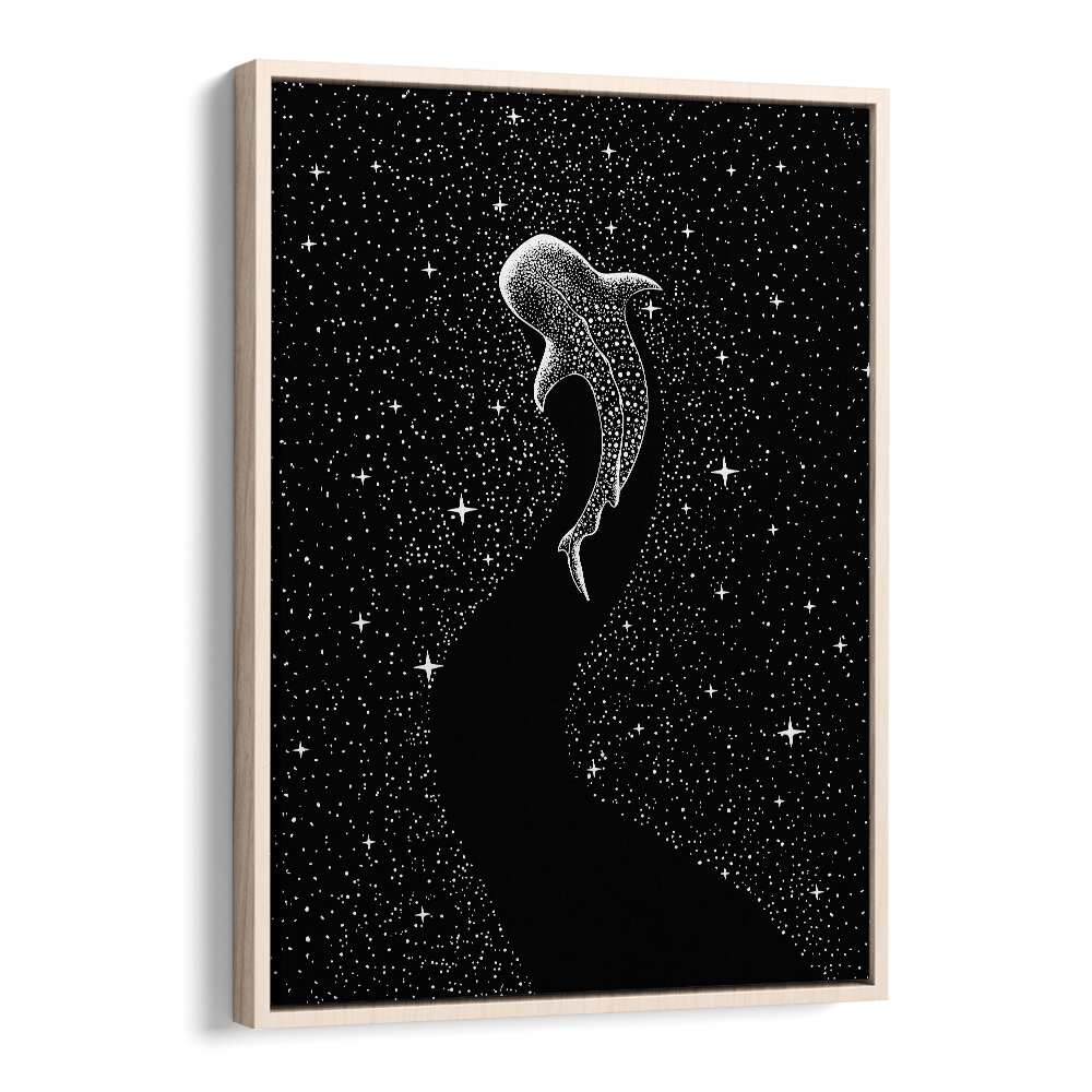 Star Eater Black Version By Aliriza Cakir Surreal Paintings Surreal Art in Oak Wood Floater Frame