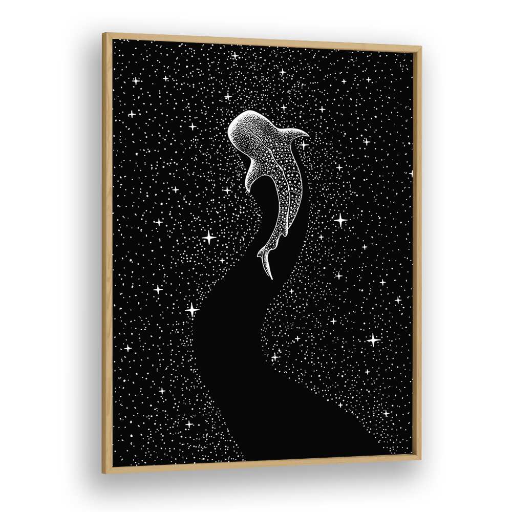 Star Eater Black Version By Aliriza Cakir Surreal Paintings Surreal Art in Oak Wood Plain Frame