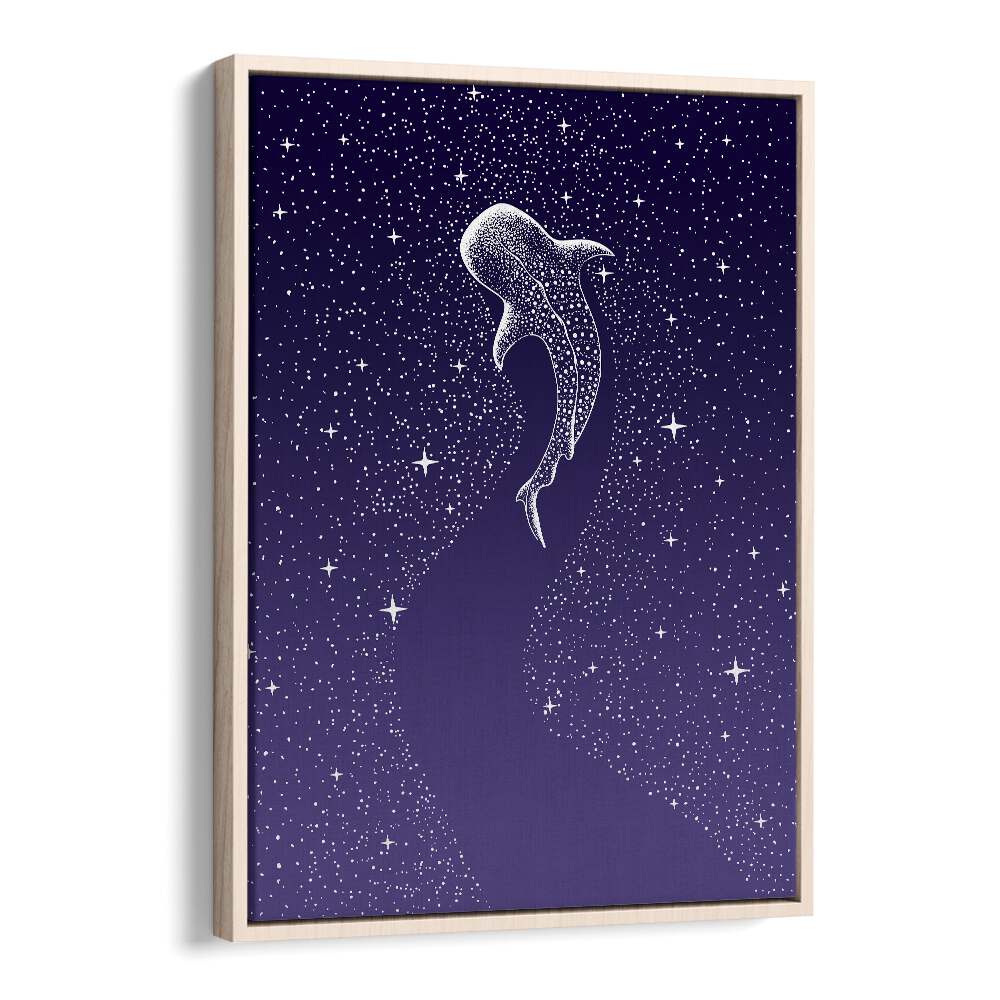 Star Eater Dark Blue To Purple Grad By Aliriza Cakir Surreal Paintings Surreal Art in Oak Wood Floater Frame