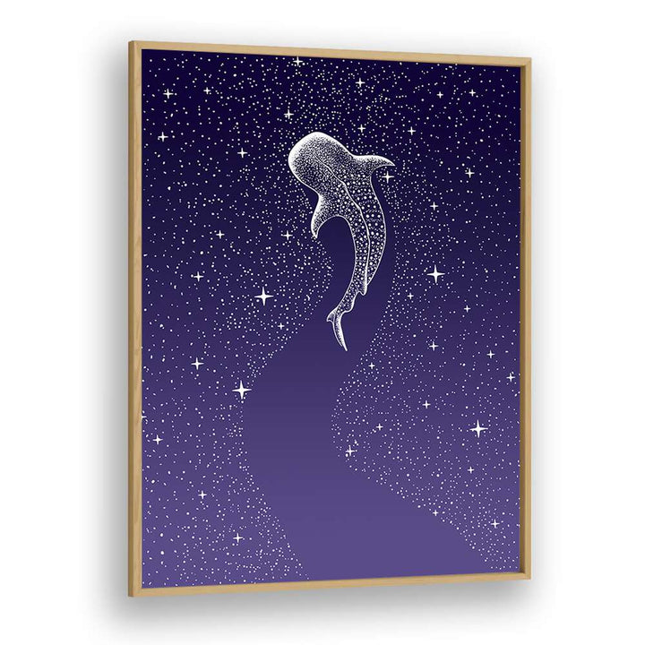 Star Eater Dark Blue To Purple Grad By Aliriza Cakir Surreal Paintings Surreal Art in Oak Wood Plain Frame