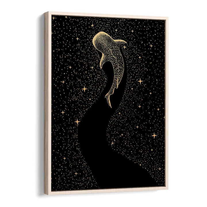 Star Eater Dark Gold Version By Aliriza Cakir Surreal Paintings Surreal Art in Oak Wood Floater Frame