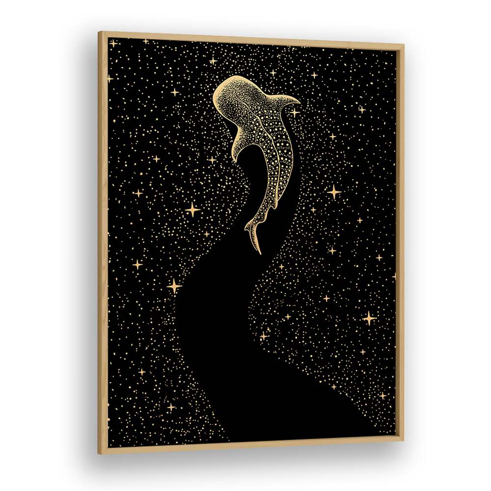 Star Eater Dark Gold Version By Aliriza Cakir Surreal Paintings Surreal Art in Oak Wood Plain Frame