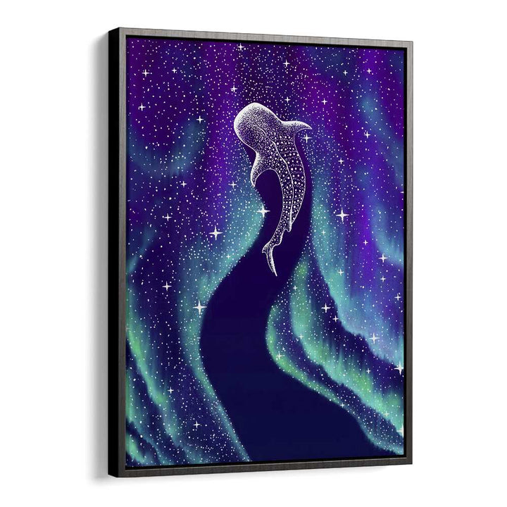 Star Eater In Northern Lights By Aliriza Cakir Surreal Paintings Surreal Art in Black Floater Frame