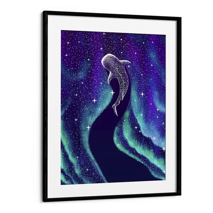 Star Eater In Northern Lights By Aliriza Cakir Surreal Paintings Surreal Art in Black Frame With Mount