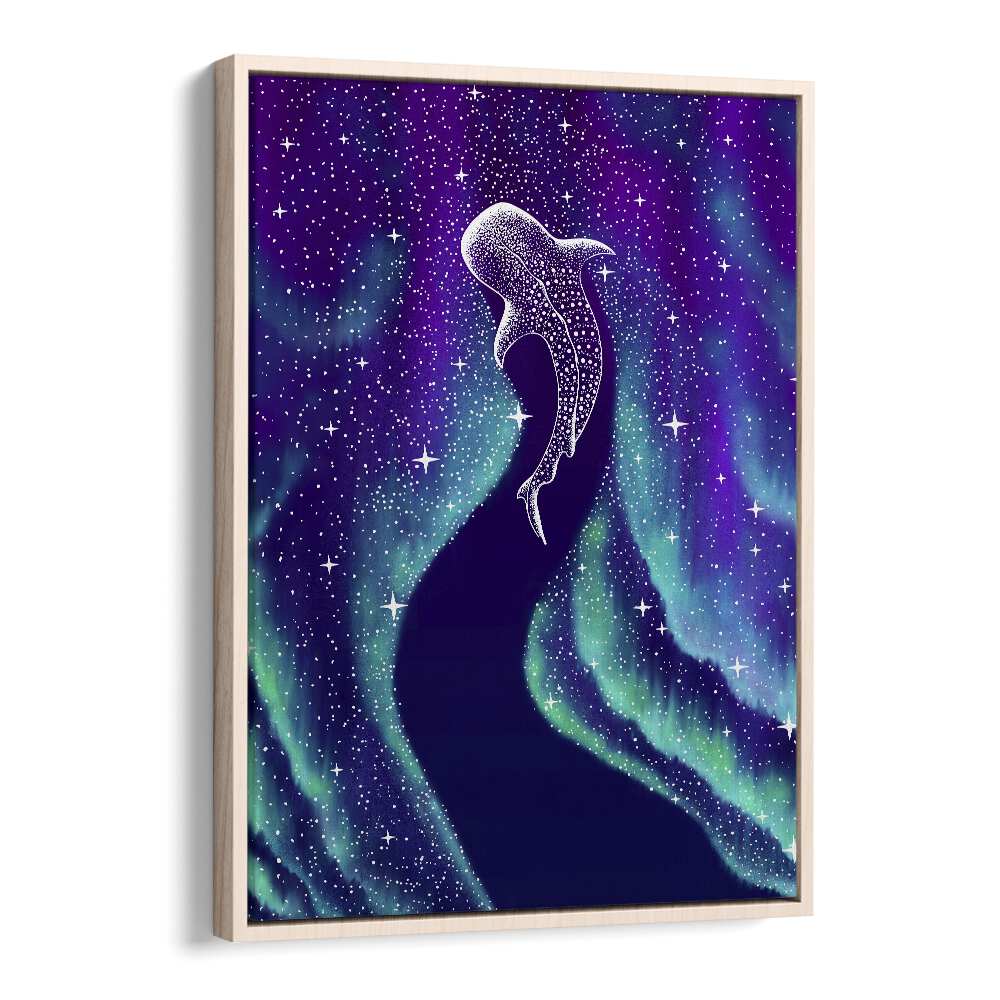 Star Eater In Northern Lights By Aliriza Cakir Surreal Paintings Surreal Art in Oak Wood Floater Frame