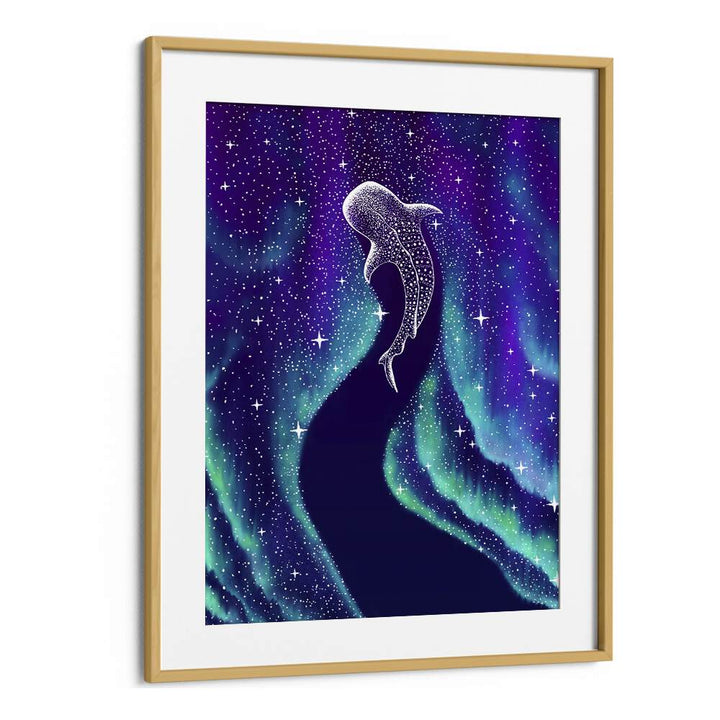 Star Eater In Northern Lights By Aliriza Cakir Surreal Paintings Surreal Art in Oak Wood Frame With Mount