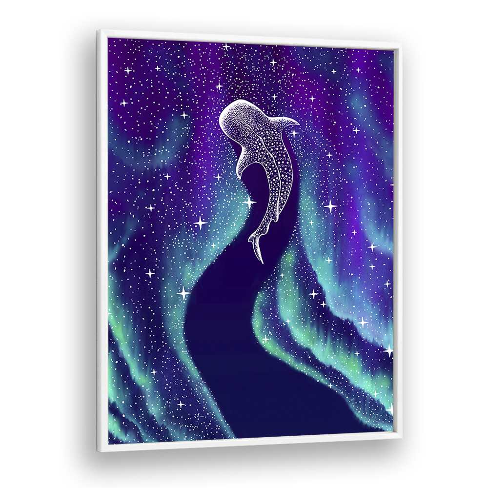 Star Eater In Northern Lights By Aliriza Cakir Surreal Paintings Surreal Art in White Plain Frame