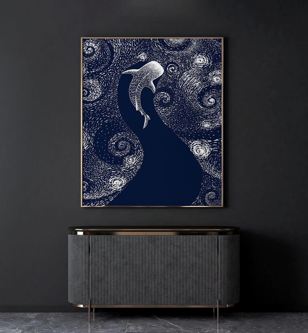 Surreal art print "Star Eater in Van Gogh Style" by Aliriza Çakir captures mesmerizing cosmic elements.