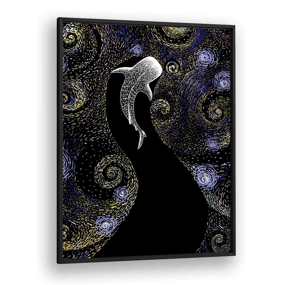 Star Eater In Van Gogh Style II By Aliriza Cakir Surreal Paintings Surreal Art in Black Plain Frame