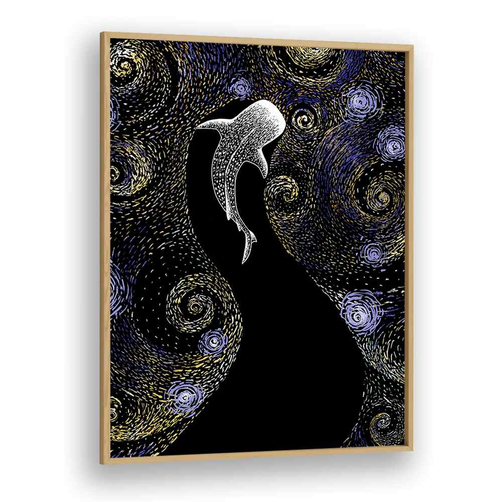 Star Eater In Van Gogh Style II By Aliriza Cakir Surreal Paintings Surreal Art in Oak Wood Plain Frame