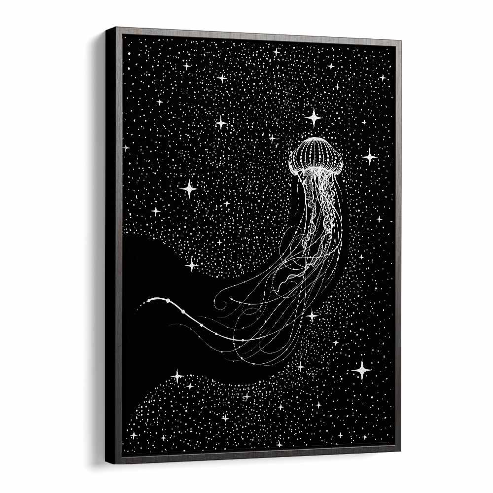 Starry Jellyfish Black Version By Aliriza Cakir Surreal Paintings Surreal Art in Black Floater Frame