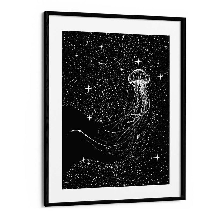 Starry Jellyfish Black Version By Aliriza Cakir Surreal Paintings Surreal Art in Black Frame With Mount