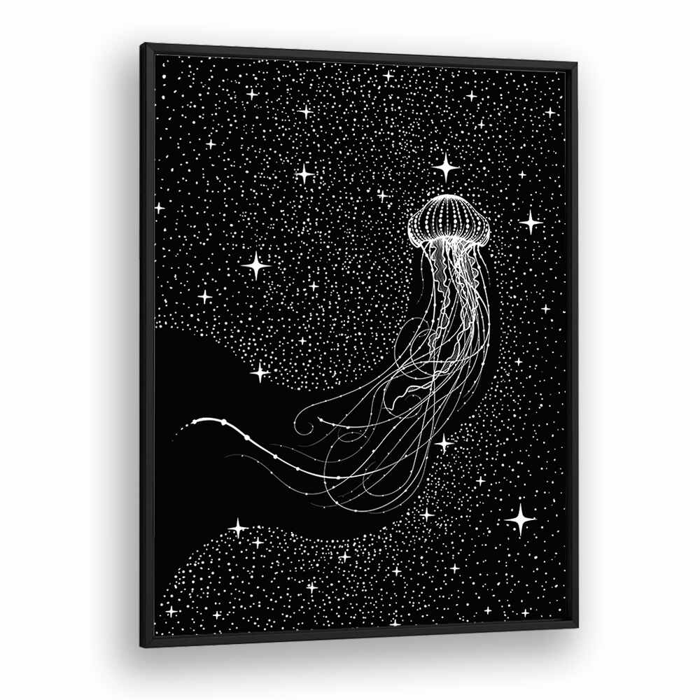 Starry Jellyfish Black Version By Aliriza Cakir Surreal Paintings Surreal Art in Black Plain Frame