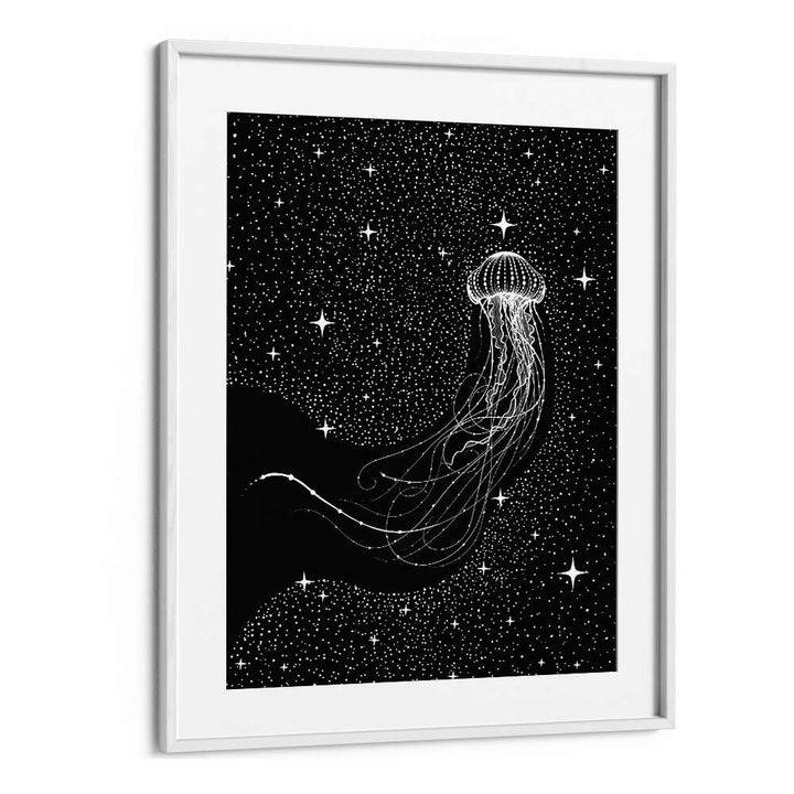 Starry Jellyfish Black Version By Aliriza Cakir Surreal Paintings Surreal Art in White Frame With Mount