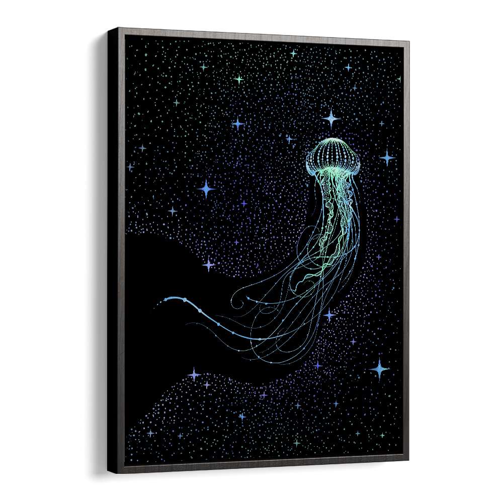 Starry Jellyfish Colored By Aliriza Cakir Surreal Paintings Surreal Art in Black Floater Frame