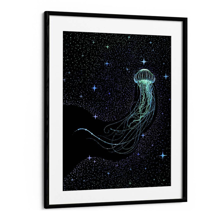 Starry Jellyfish Colored By Aliriza Cakir Surreal Paintings Surreal Art in Black Frame With Mount