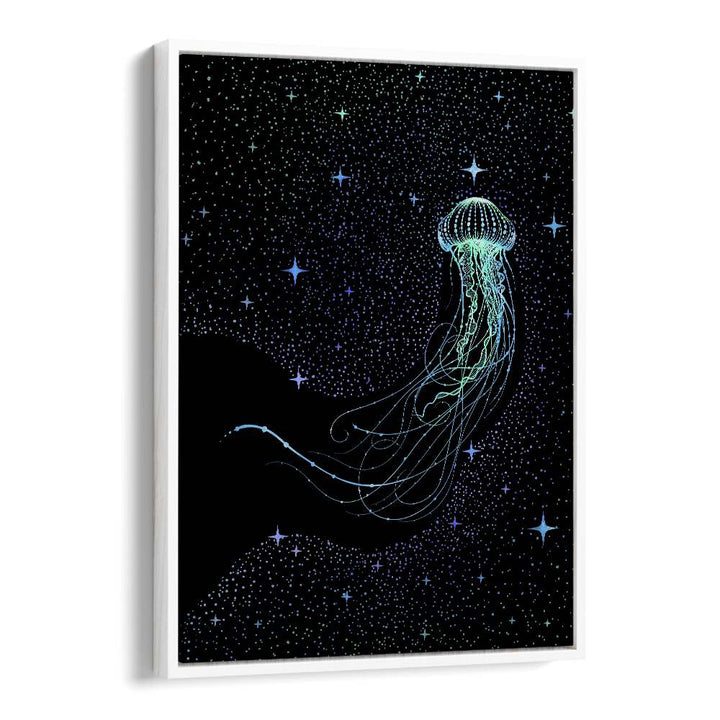 Starry Jellyfish Colored By Aliriza Cakir Surreal Paintings Surreal Art in White Floater Frame