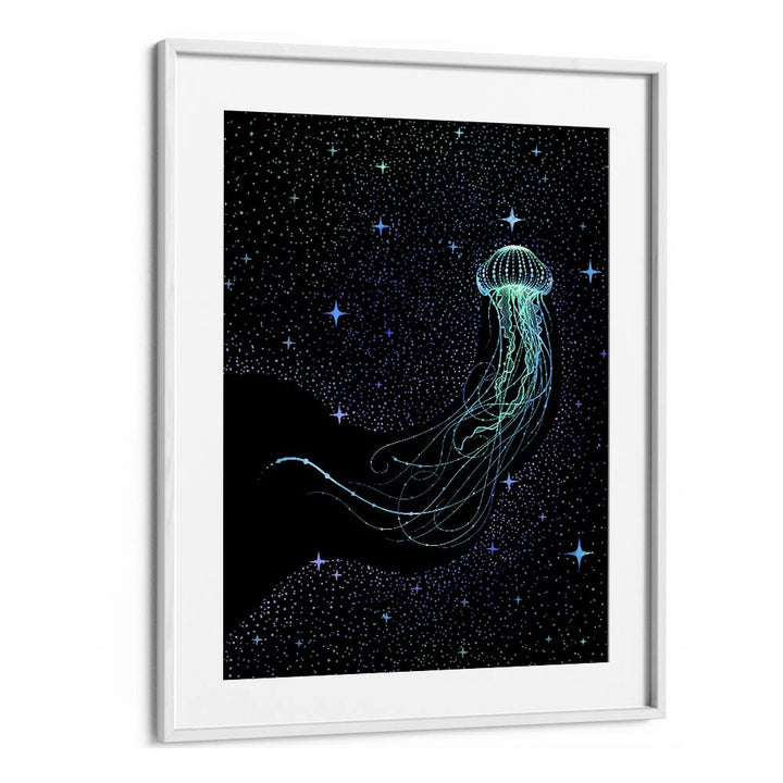 Starry Jellyfish Colored By Aliriza Cakir Surreal Paintings Surreal Art in White Frame With Mount