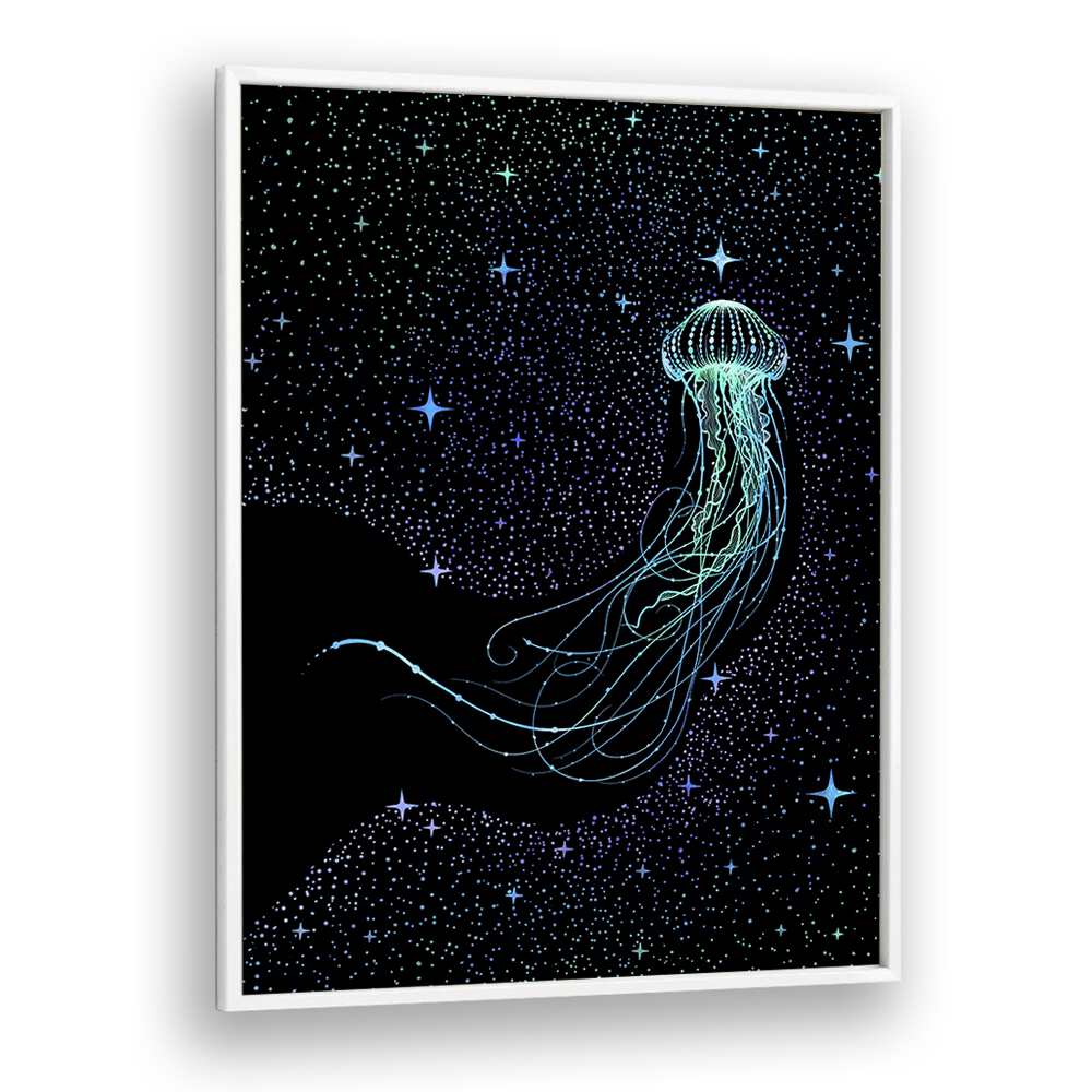 Starry Jellyfish Colored By Aliriza Cakir Surreal Paintings Surreal Art in White Plain Frame