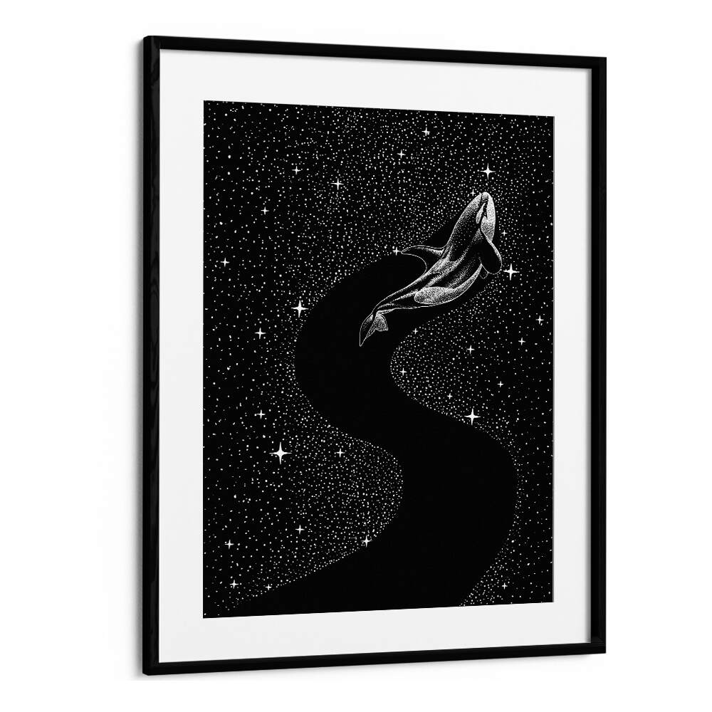 Starry Orca Black Version By Aliriza Cakir Surreal Paintings Surreal Art in Black Frame With Mount