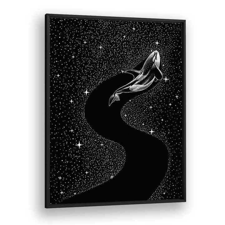 Starry Orca Black Version By Aliriza Cakir Surreal Paintings Surreal Art in Black Plain Frame