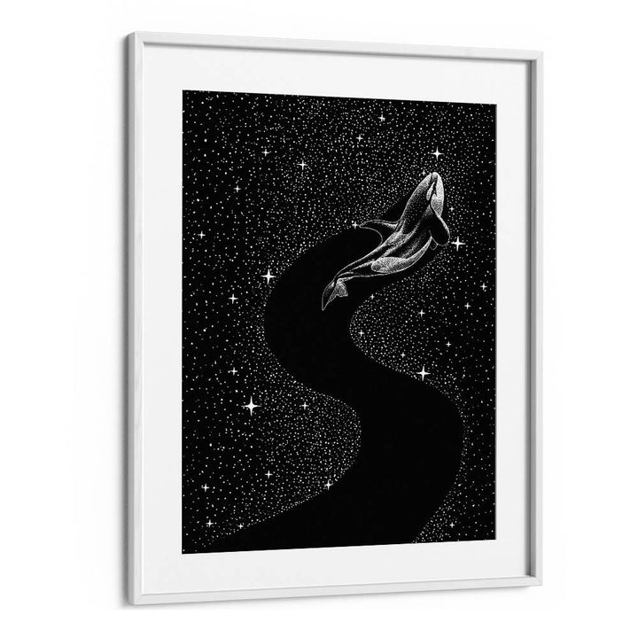 Starry Orca Black Version By Aliriza Cakir Surreal Paintings Surreal Art in White Frame With Mount