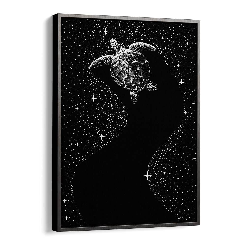 Starry Turtle Black Version By Aliriza Cakir Surreal Paintings Surreal Art in Black Floater Frame